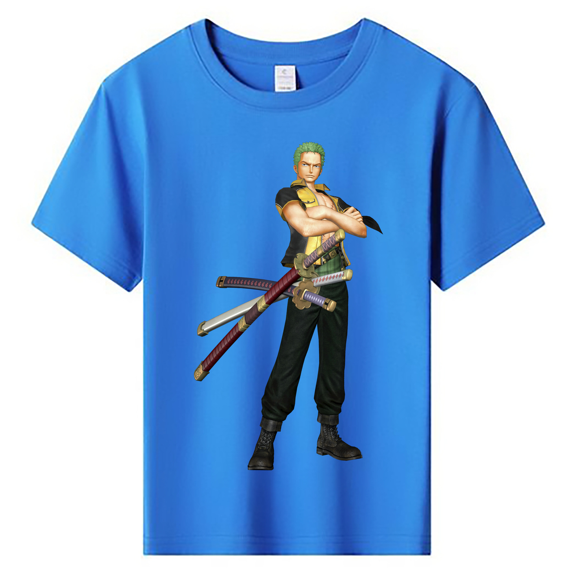 ワンピース ロロノア・ゾロ ONE PIECE Roronoa Zoro 綿100％キッズTシャツ（フロントプリント）